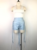 Sexy PU Leather Rope Woven Shorts GWDS-220438