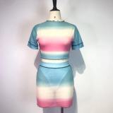 Gradient Mesh Sheer Mini Dress Set GWDS-210602