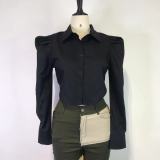 Fashion Lapel Long Sleeve Shirt GWDS-6619