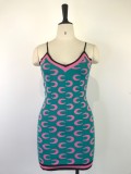 Fashion Sexy Print Knit Sling Dress GWDS-220426