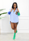 Casual Patchwork Long Sleeve Shirt Top BS-1317