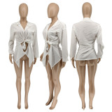 Sexy Long Sleeve Hollow Out Shirt Top WSYF-5952