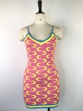 Fashion Sexy Print Knit Sling Dress GWDS-220426