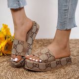 Fashion Casual Print Platform Vintage Slippers MLXF-12389