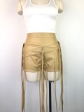 Sexy PU Leather Rope Woven Shorts GWDS-220438