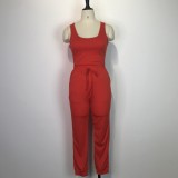 Solid Tank Top And Pants Two Piece Set GWDS-210202
