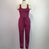 Solid Tank Top And Pants Two Piece Set GWDS-210202