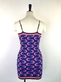 Fashion Sexy Print Knit Sling Dress GWDS-220426