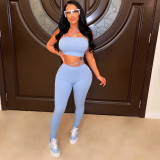 Solid Two Piece Pants Set GWDS-220459