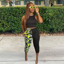Tank Top Camo Splice Pants Two Piece Sets GWDS-220268