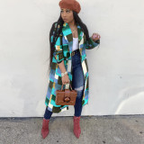 Plus Size Fashion Plaid Print Coats GWDS-K3084