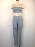 Solid Two Piece Pants Set GWDS-220459