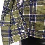 Plaid Print Long Sleeve Bandage Shirt GWDS-211113