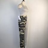 Tank Top Camo Splice Pants Two Piece Sets GWDS-220268