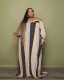 Plus Size Contrast Color Off-Shoulder Print Maxi Dress GWDS-211115