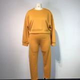 Plus Size Long Sleeve Two Piece Pants Set GWDS-210907
