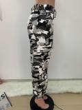 Camo Print Casual Belted Cargo Pants LSD-8247