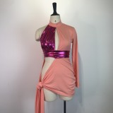 Contrast Color Irregular Fashion Sexy Mini Dress GWDS-210419