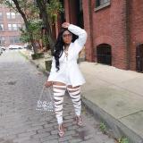 Sexy Blazer Coat And Hole Pants 2 Piece Sets LUO-3668