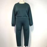 Plus Size Long Sleeve Two Piece Pants Set GWDS-210907