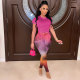 Casual Drawstring T Shirt+Printed Pants 2 Piece Sets FSXF-F361