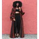 Plus Size Casual Printed Loose Long Cloak Coat GDYF-6943