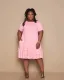 Plus Size Casual Ruffle Short Sleeve Dress GWDS-210414