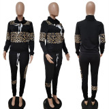 Leopard Patchwork Two Piece Pants Sets LSD-3483
