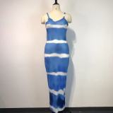 Printed Fashion Sexy Sling Maxi Dress GWDS-210616