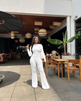 Solid Split Long Sleeve Top Flared Pants 2 Piece Sets FSL-F199