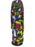 Plus Size Geometric Print High Waist Maxi Skirt ZDF-31232