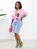 Casual Patchwork Long Sleeve Shirt Top FSL-F200