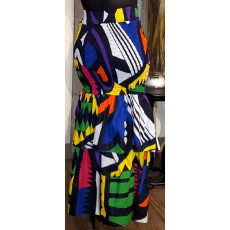 Plus Size Geometric Print High Waist Maxi Skirt ZDF-31232