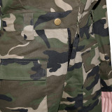 Camo Print Long Sleeve Romper SH-390398