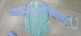 Stripe Print Colorblock Long Sleeve Shirts Shorts Set GOSD-XM1236