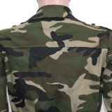 Camo Print Long Sleeve Romper SH-390398