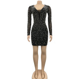 Sexy Beading Hot Drilling Night Club Dress BY-5955