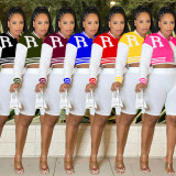 Casual Jacket+Tank Top+Shorts 3 Piece Sets BY-6001
