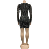 Sexy Beading Hot Drilling Night Club Dress BY-5955