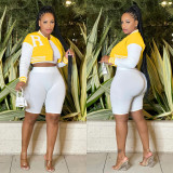 Casual Jacket+Tank Top+Shorts 3 Piece Sets BY-6001