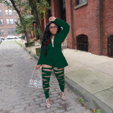 Sexy Blazer Coat And Hole Pants 2 Piece Sets LUO-3668