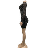 Sexy Beading Hot Drilling Night Club Dress BY-5955