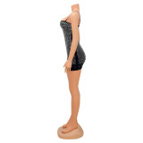 Sexy Hot Drilling Spaghetti Strap Night Club Dress GOSD-6697