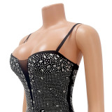 Sexy Hot Drilling Spaghetti Strap Night Club Dress GOSD-6697