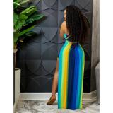 Sexy Printed Halter Romper GOSD-1286