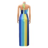 Sexy Printed Halter Romper GOSD-1286