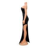 Sexy Hot Drilling One Shoulder Split Night Club Dress GOSD-6692
