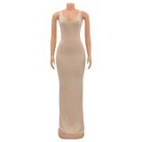 Sexy Hot Drilling Sleeveless Long Evening Dress GOSD-6792