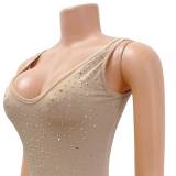 Sexy Hot Drilling Sleeveless Long Evening Dress GOSD-6792