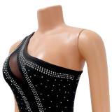 Sexy Hot Drilling One Shoulder Split Night Club Dress GOSD-6692